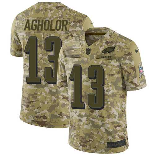 Youth Nike Philadelphia Eagles #13 Nelson Agholor Camo Stitched NFL Limited 2018 Salute to Service Jersey