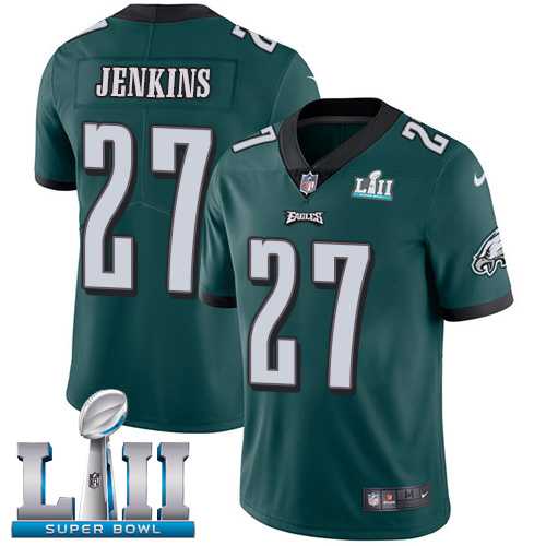 Youth Nike Philadelphia Eagles #27 Malcolm Jenkins Midnight Green Team Color Super Bowl LII Stitched NFL Vapor Untouchable Limited Jersey
