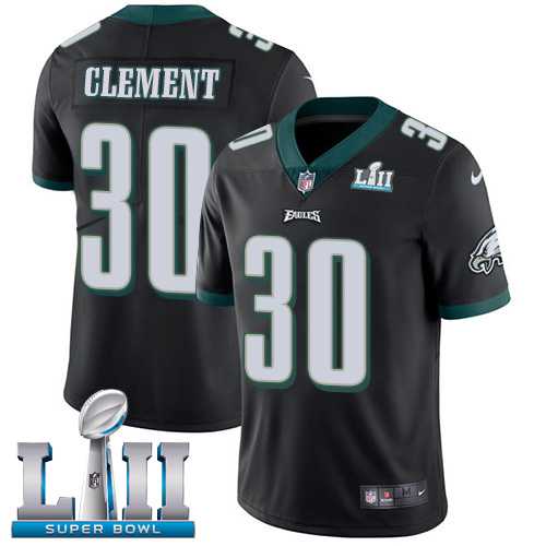 Youth Nike Philadelphia Eagles #30 Corey Clement Black Alternate Super Bowl LII Stitched NFL Vapor Untouchable Limited Jersey