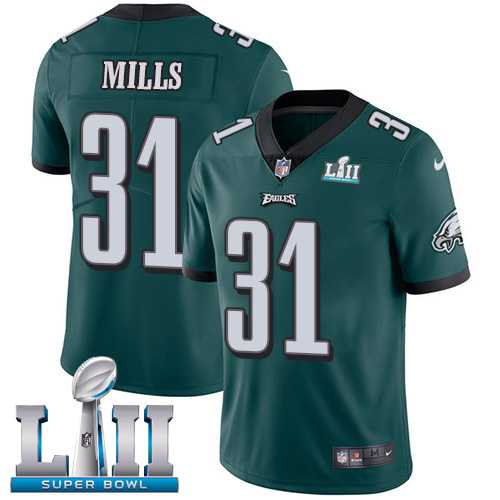 Youth Nike Philadelphia Eagles #31 Jalen Mills Midnight Green Team Color Super Bowl LII Stitched NFL Vapor Untouchable Limited Jersey