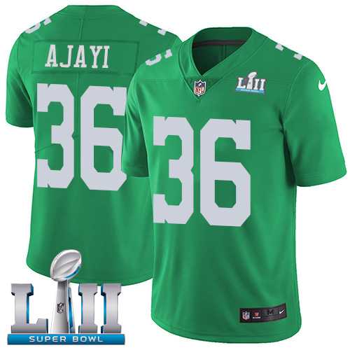 Youth Nike Philadelphia Eagles #36 Jay Ajayi Green Super Bowl LII Stitched NFL Limited Rush Jersey