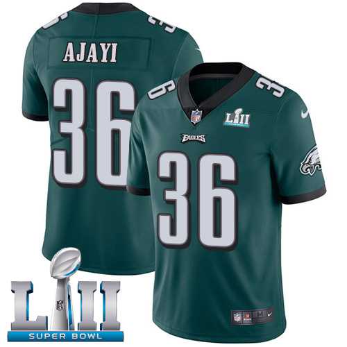 Youth Nike Philadelphia Eagles #36 Jay Ajayi Midnight Green Team Color Super Bowl LII Stitched NFL Vapor Untouchable Limited Jersey
