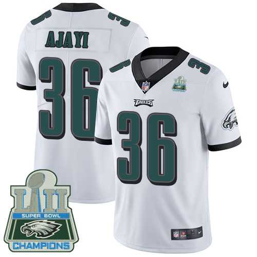 Youth Nike Philadelphia Eagles #36 Jay Ajayi White Super Bowl LII Champions Stitched NFL Vapor Untouchable Limited Jersey