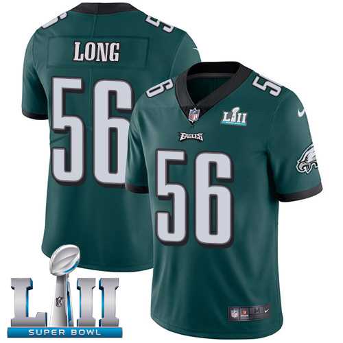 Youth Nike Philadelphia Eagles #56 Chris Long Midnight Green Team Color Super Bowl LII Stitched NFL Vapor Untouchable Limited Jersey
