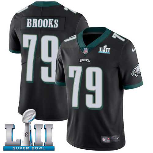Youth Nike Philadelphia Eagles #79 Brandon Brooks Black Alternate Super Bowl LII Stitched NFL Vapor Untouchable Limited Jersey