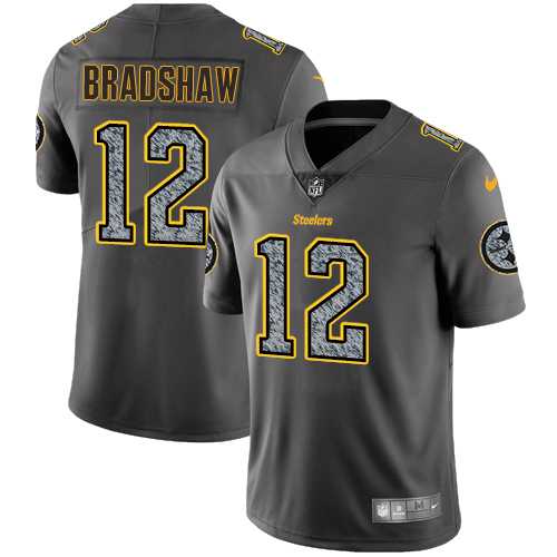 Youth Nike Pittsburgh Steelers #12 Terry Bradshaw Gray Static NFL Vapor Untouchable Limited Jersey