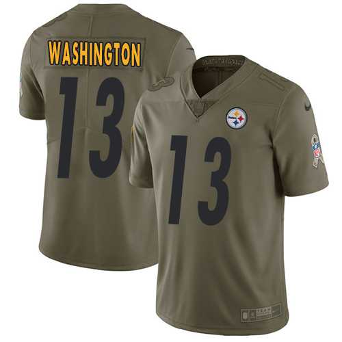Youth Nike Pittsburgh Steelers #13 James Washington Olive Stitched NFL Limited 2017 Salute to Service Jersey