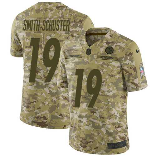 Youth Nike Pittsburgh Steelers #19 JuJu Smith-Schuster Camo Stitched NFL Limited 2018 Salute to Service Jersey