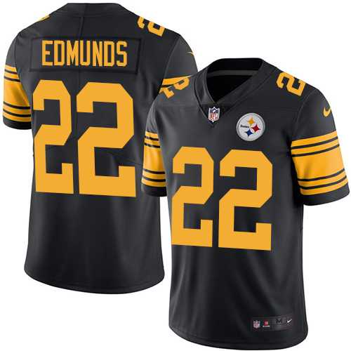 Youth Nike Pittsburgh Steelers #22 Terrell Edmunds Black Stitched NFL Limited Rush Jersey
