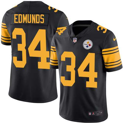 Youth Nike Pittsburgh Steelers #34 Terrell Edmunds Black Stitched NFL Limited Rush Jersey