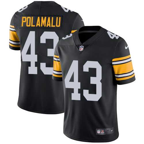 Youth Nike Pittsburgh Steelers #43 Troy Polamalu Black Alternate Stitched NFL Vapor Untouchable Limited Jersey