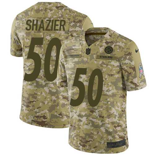 Youth Nike Pittsburgh Steelers #50 Ryan Shazier Camo Stitched NFL Limited 2018 Salute to Service Jersey