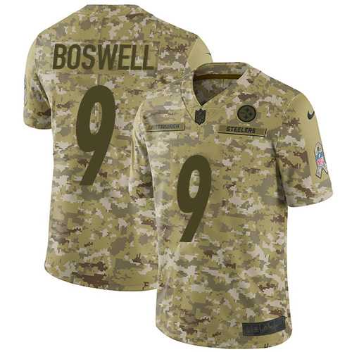 Youth Nike Pittsburgh Steelers #9 Chris Boswell Camo Stitched NFL Limited 2018 Salute to Service Jersey