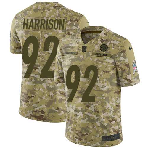 Youth Nike Pittsburgh Steelers #92 James Harrison Camo Stitched NFL Limited 2018 Salute to Service Jersey