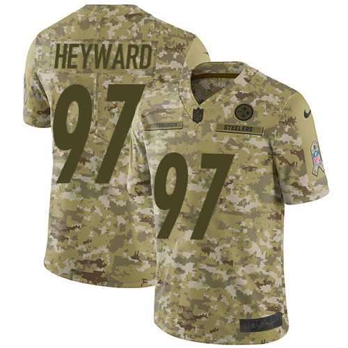 Youth Nike Pittsburgh Steelers #97 Cameron Heyward Camo Stitched NFL Limited 2018 Salute to Service Jersey