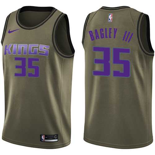 Youth Nike Sacramento Kings #35 Marvin Bagley III Green NBA Swingman Salute to Service Jersey