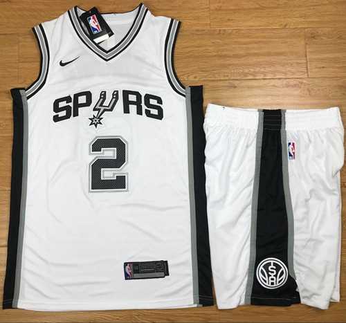 Youth Nike San Antonio Spurs #2 Kawhi Leonard White A Set NBA Swingman Association Edition Jersey