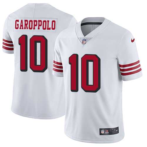 Youth Nike San Francisco 49ers #10 Jimmy Garoppolo White Rush Stitched NFL Vapor Untouchable Limited Jersey Youth Nike San Francisco 49ers #10 Jimmy Garoppolo White Rush Stitched NFL Vapor Untouchable Limited Jersey