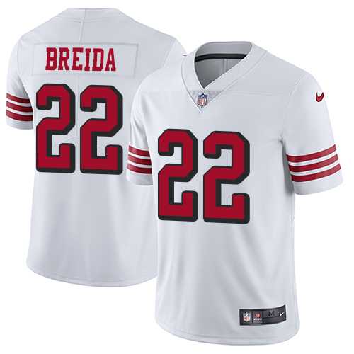 Youth Nike San Francisco 49ers #22 Matt Breida White Rush Stitched NFL Vapor Untouchable Limited Jersey