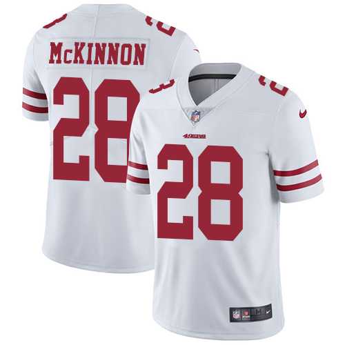 Youth Nike San Francisco 49ers #28 Jerick McKinnon White Stitched NFL Vapor Untouchable Limited Jersey