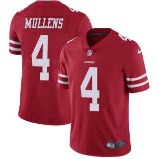 Youth Nike San Francisco 49ers #4 Nick Mullens Red Team Color Stitched NFL Vapor Untouchable Limited Jersey