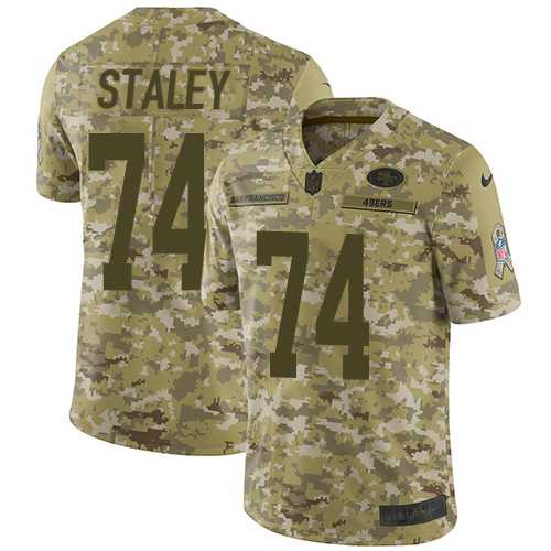 Youth Nike San Francisco 49ers #74 Joe Staley Camo Stitched NFL Limited 2018 Salute to Service Jersey