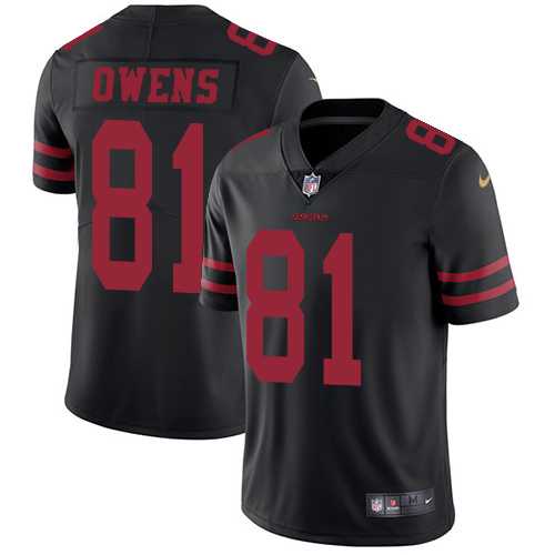 Youth Nike San Francisco 49ers #81 Terrell Owens Black Alternate Stitched NFL Vapor Untouchable Limited Jersey