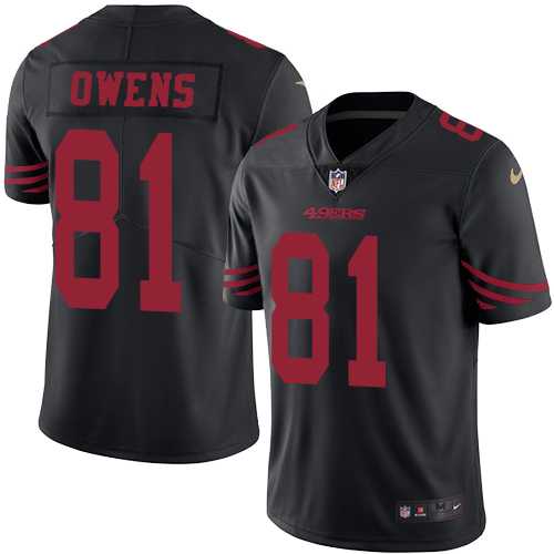 Youth Nike San Francisco 49ers #81 Terrell Owens Black Stitched NFL Limited Rush Jersey