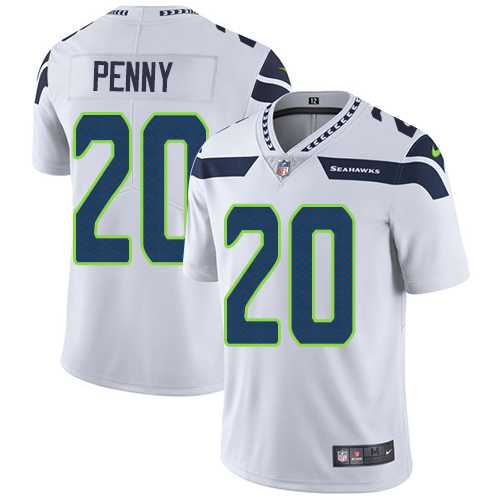 Youth Nike Seattle Seahawks #20 Rashaad Penny White Stitched NFL Vapor Untouchable Limited Jersey