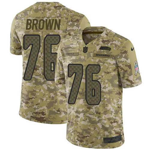 Youth Nike Seattle Seahawks #76 Duane Brown Camo Stitched NFL Limited 2018 Salute to Service Jersey