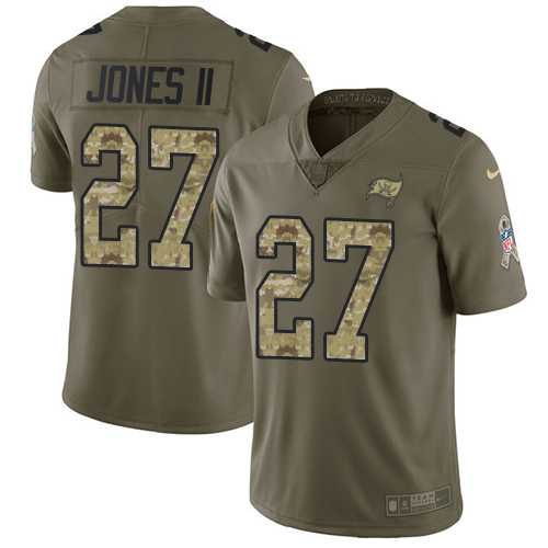 Youth Nike Tampa Bay Buccaneers #27 Ronald Jones II Olive Camo Stitched NFL Limited 2017 Salute to Service Jersey