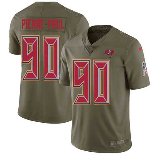 Youth Nike Tampa Bay Buccaneers #90 Jason Pierre-Paul Olive Stitched NFL Limited 2017 Salute to Service Jersey