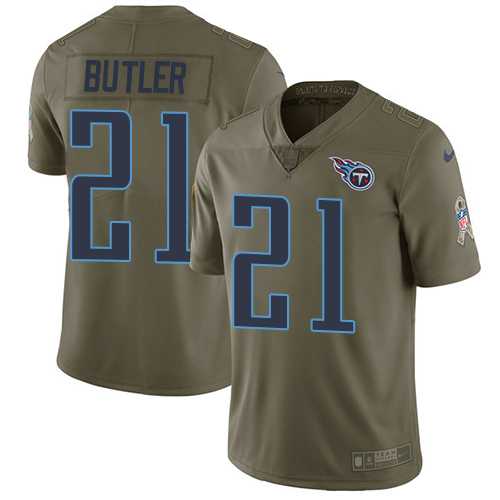 Youth Nike Tennessee Titans #21 Malcolm Butler Olive Stitched NFL Limited 2017 Salute to Service Jersey