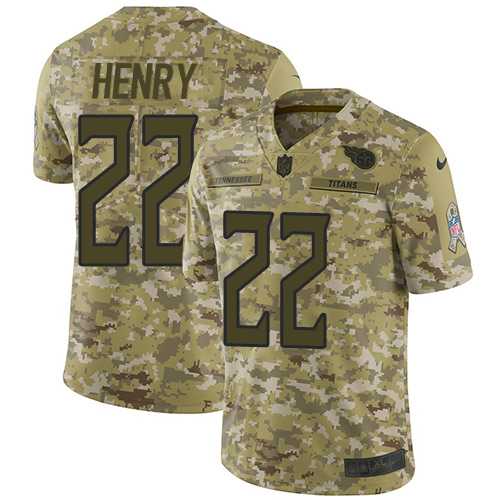 Youth Nike Tennessee Titans #22 Derrick Henry Camo Stitched NFL Limited 2018 Salute to Service Jersey