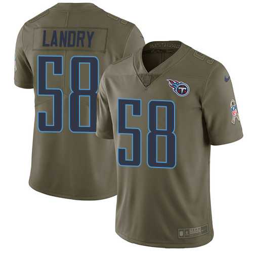Youth Nike Tennessee Titans #58 Harold Landry Olive Stitched NFL Limited 2017 Salute to Service Jersey