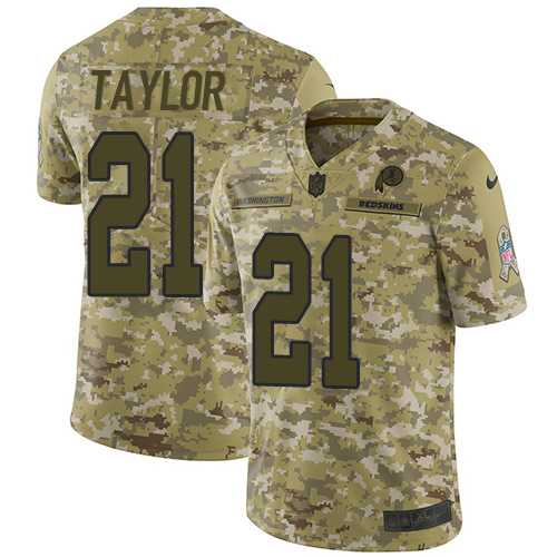 Youth Nike Washington Redskins #21 Sean Taylor Camo Stitched NFL Limited 2018 Salute to Service Jersey
