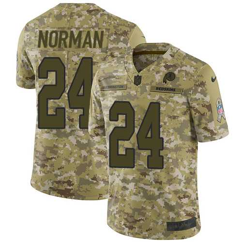 Youth Nike Washington Redskins #24 Josh Norman Camo Stitched NFL Limited 2018 Salute to Service Jersey
