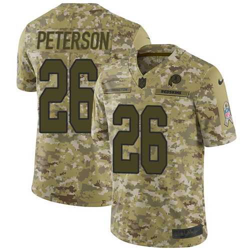 Youth Nike Washington Redskins #26 Adrian Peterson Camo Stitched NFL Limited 2018 Salute to Service Jersey