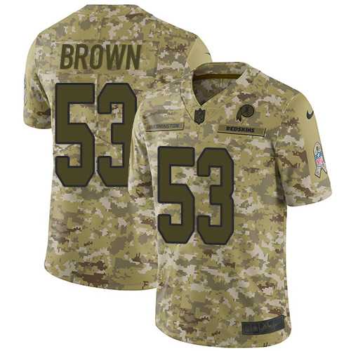 Youth Nike Washington Redskins #53 Zach Brown Camo Stitched NFL Limited 2018 Salute to Service Jersey