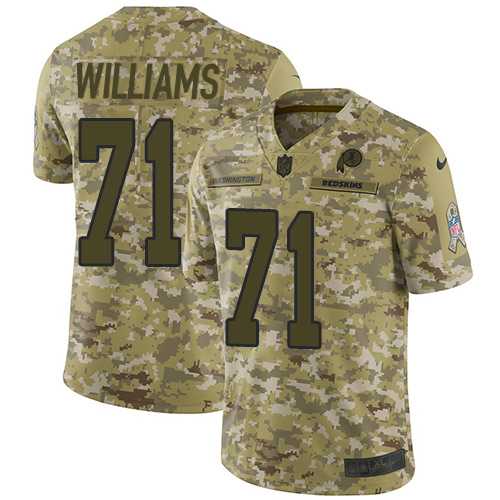 Youth Nike Washington Redskins #71 Trent Williams Camo Stitched NFL Limited 2018 Salute to Service Jersey