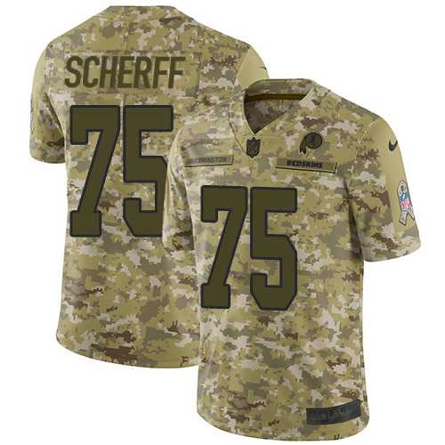 Youth Nike Washington Redskins #75 Brandon Scherff Camo Stitched NFL Limited 2018 Salute to Service Jersey