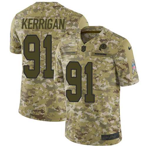 Youth Nike Washington Redskins #91 Ryan Kerrigan Camo Stitched NFL Limited 2018 Salute to Service Jersey