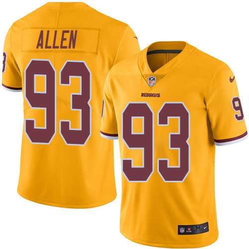 Youth Nike Washington Redskins #93 Jonathan Allen Gold Stitched NFL Limited Rush Jersey