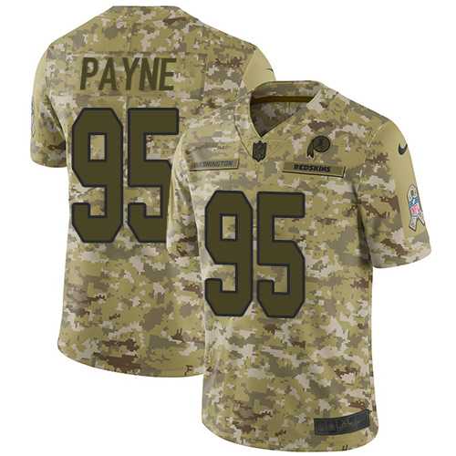 Youth Nike Washington Redskins #95 Da'Ron Payne Camo Stitched NFL Limited 2018 Salute to Service Jersey