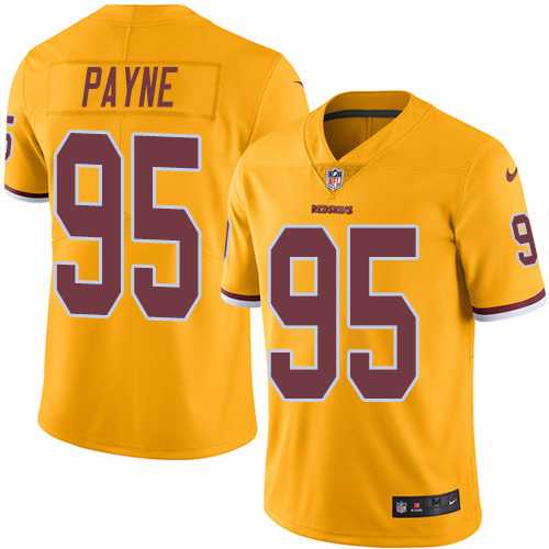 Youth Nike Washington Redskins #95 Da'Ron Payne Gold Stitched NFL Limited Rush Jersey