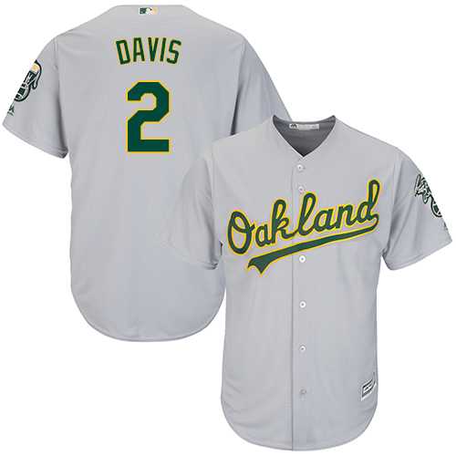 Youth Oakland Athletics #2 Khris Davis Grey Cool Base Stitched MLB