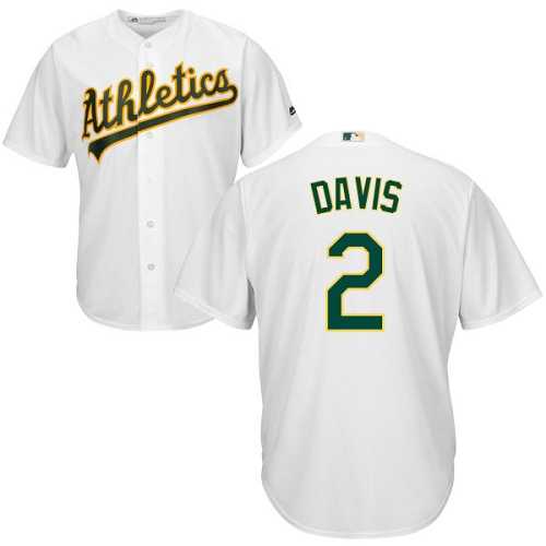 Youth Oakland Athletics #2 Khris Davis White Cool Base Stitched MLB
