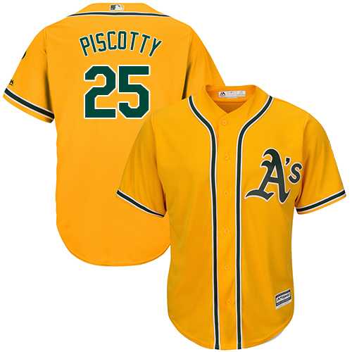 Youth Oakland Athletics #25 Stephen Piscotty Gold Cool Base Stitched MLB Jersey