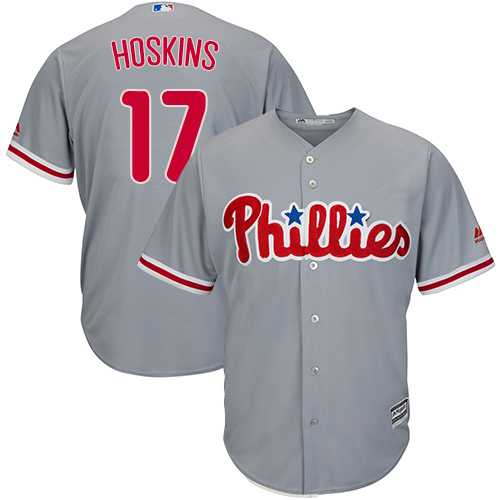 Youth Philadelphia Phillies #17 Rhys Hoskins Grey Cool Base Stitched MLB Youth Philadelphia Phillies #17 Rhys Hoskins Grey Cool Base Stitched MLB