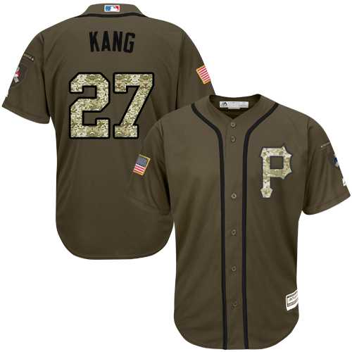 Youth Pittsburgh Pirates #27 Jung-ho Kang Green Salute to Service Stitched MLB